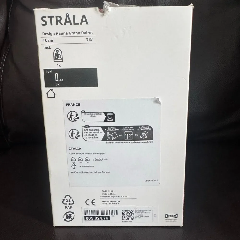 IKEA Strala White LED Snow Globe Dome Village
